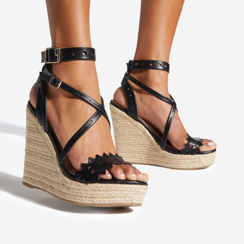 Black Summer Wedges